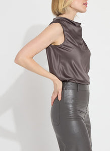 Justine Draped Mock Neck Shell