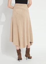 Load image into Gallery viewer, Azalea Asymmetric Hem Vegan Suede Skirt
