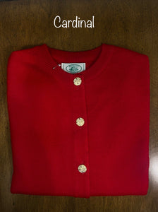 Ladies Brass Button Cardigan in COLORS