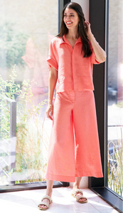 Linen Pant in Peony Pink