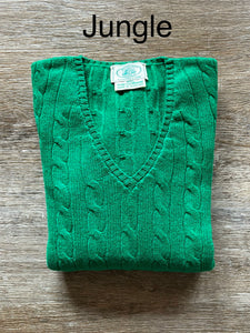 Ladies Cable Vee Sweater