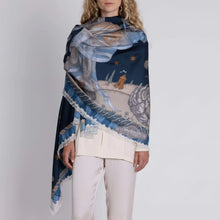 Load image into Gallery viewer, The Celestial Steed Silk Twill Rectangular Scarf
