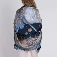 Load image into Gallery viewer, The Celestial Steed Silk Twill Rectangular Scarf
