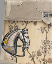 Load image into Gallery viewer, Marquise Paris Recontre Equestre Top Handle Shoulder Bag Pearl Suede
