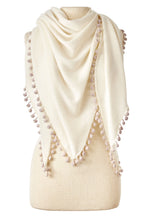 Load image into Gallery viewer, Pom-Pom Cashmere Triangle Wrap
