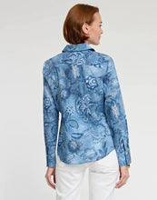 Load image into Gallery viewer, Diane Long Sleeve Blue &amp; White Paisley Print
