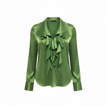 Load image into Gallery viewer, Silk Ruffle blouse
