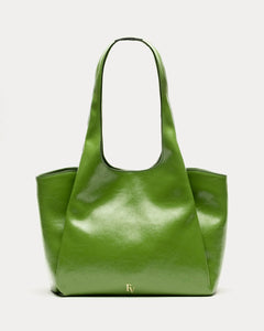 Portia Satchel Crinkled Leather Green