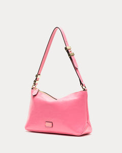 Freddie Soft Pouch Crinkled Leather Bag Pink