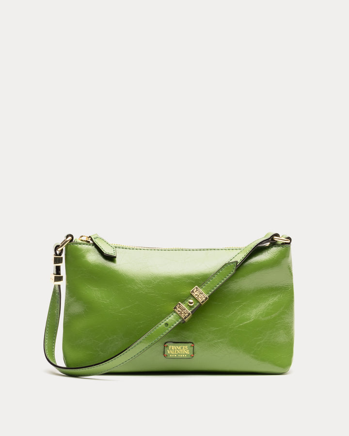 Freddie Soft Pouch Crinkled Leather Bag Green