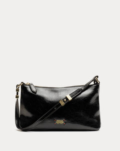 Freddie Soft Pouch Crinkled Leather Bag Black