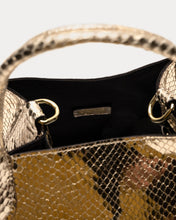 Load image into Gallery viewer, Teeny Sweet Pea Metallic Snake Leather Bag
