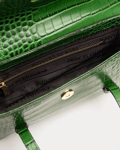 Slim Tote Croc Embossed Leather Green