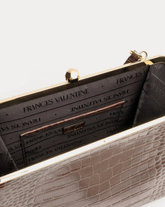 Jackie Frame Bag Croc Embossed Leather