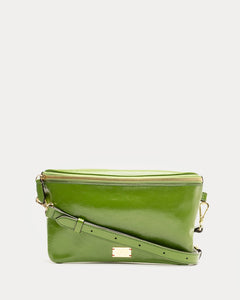 Billie Sling Crossbody Crinkled Leather Bag Green