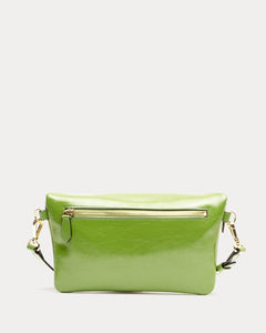 Billie Sling Crossbody Crinkled Leather Bag Green