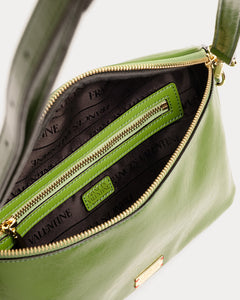 Billie Sling Crossbody Crinkled Leather Bag Green