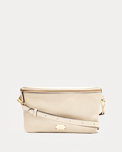 Billie Sling Crossbody Crinkled Leather Bag Oyster