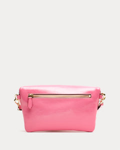 Billie Sling Crossbody Crinkled Leather Bag Pink