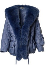 Load image into Gallery viewer, Nylon Sailor Coat with Fox Fur
