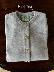 Ladies Brass Button Cardigan in NEUTRALS