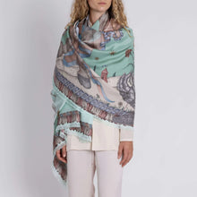 Load image into Gallery viewer, The Celestial Steed Silk Twill Rectangular Scarf
