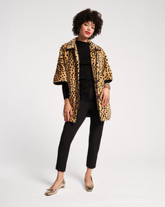 Nico Poncho Faux Fur Cheetah Print