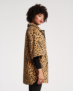 Nico Poncho Faux Fur Cheetah Print