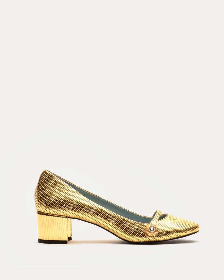 Gaga Pump Metallic Leather Gold