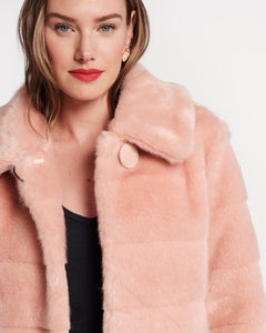 Babe Light Pink Faux Fur Jacket