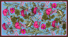 Load image into Gallery viewer, Spring Bliss Handprinted Scarf - Blue
