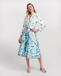 Lucille Dupioni Wrap Dress Pocket Full of Posies
