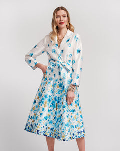 Lucille Dupioni Wrap Dress Pocket Full of Posies