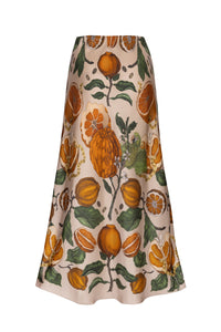 Oranges & Lemons Silk Bias Skirt