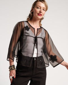 Parker Mesh Organza Short Swing Jacket