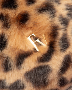 Pouf Bag Cheetah Print Faux Fur