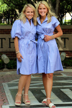 Load image into Gallery viewer, Madeline Short Blue White Stripe Shirt Dress
