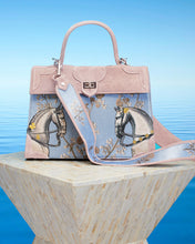 Load image into Gallery viewer, Recontre Equestre Top Handle Shoulder Bag Champagne Rose Suede
