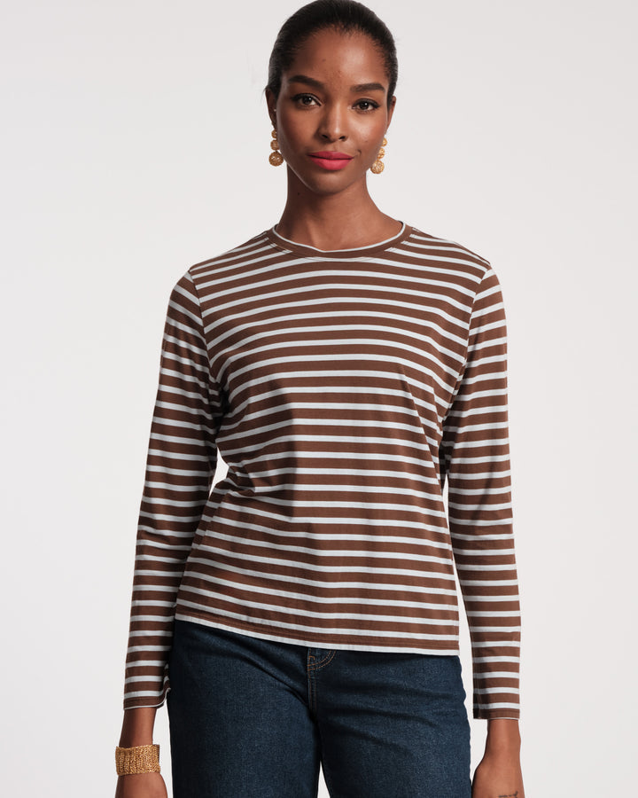 Long Sleeve Pima Striped Top