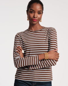 Long Sleeve Pima Striped Top