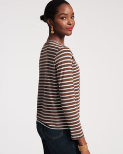 Long Sleeve Pima Striped Top