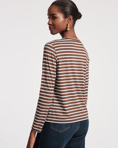 Long Sleeve Pima Striped Top