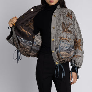 Secrets of the Bison Silk Reversible Bomber Jacket