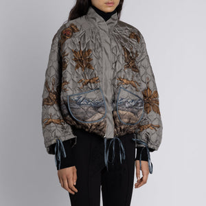 Secrets of the Bison Silk Reversible Bomber Jacket