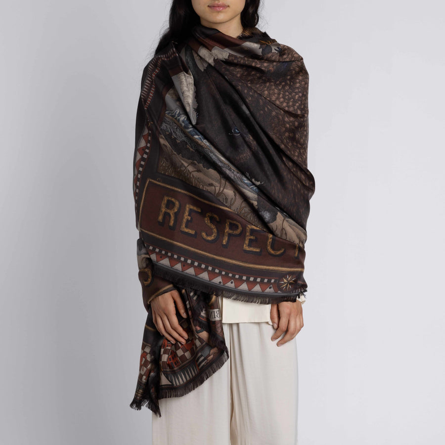 Secrets of the Bison Rectangular Silk Scarf – McCulley's