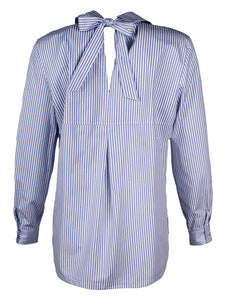 Sylvie Tie-Back Shirt Blue & White Stripe