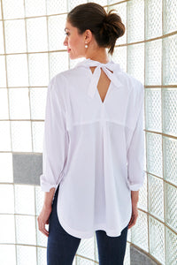 Sylvie Tie-Back Shirt Silky Poplin