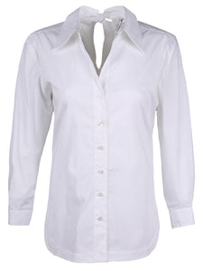 Sylvie Tie-Back Shirt Silky Poplin