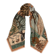 Load image into Gallery viewer, Jaguar&#39;s Paradise Wool Silk Scarf
