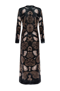 The Scrimshaw Skeleton Silk Velvet Dress PRE-ORDER NOW